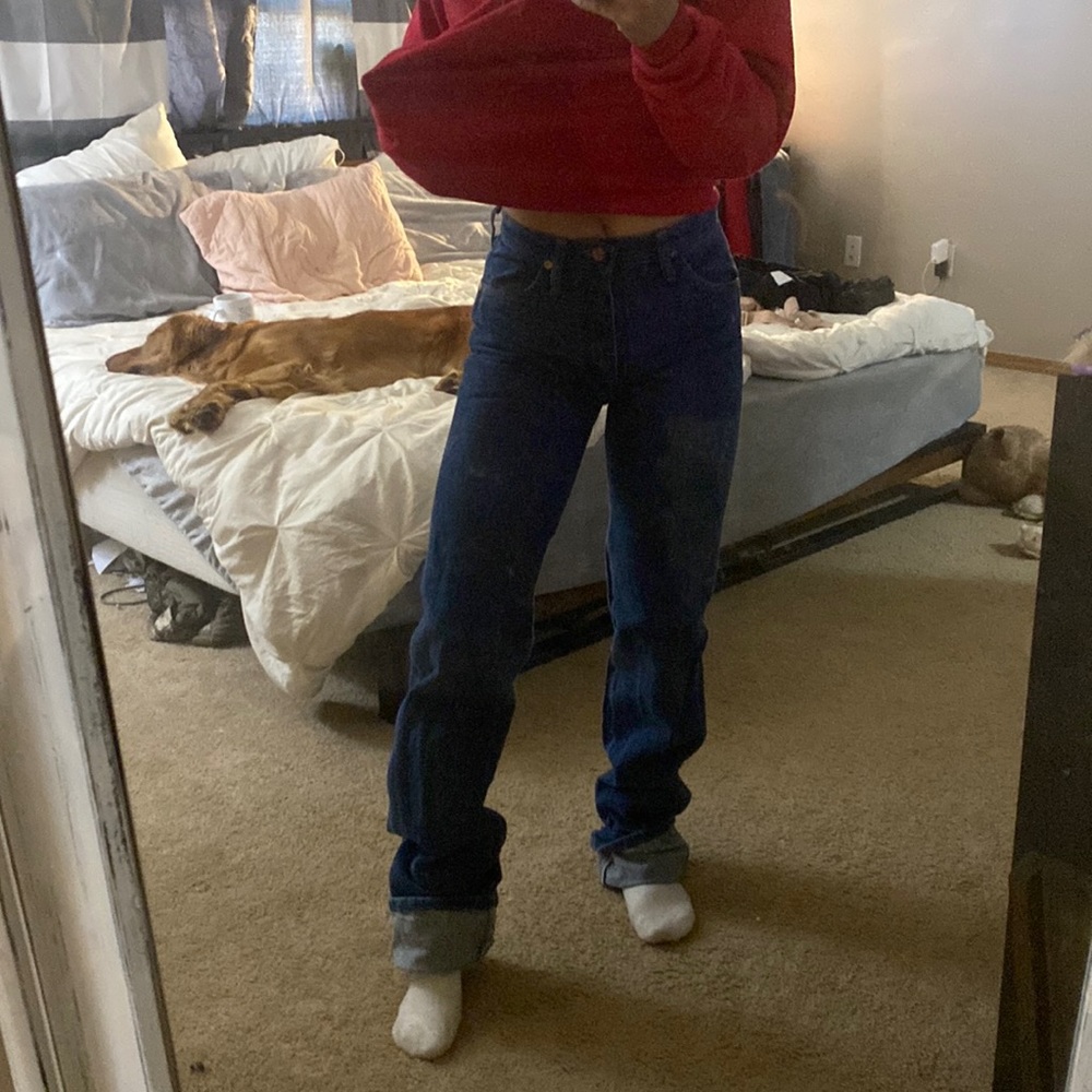 Wrangler high rise boyfriend jeans.